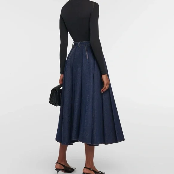 Alaïa Denim Midi Skirt - Picture 3 of 5